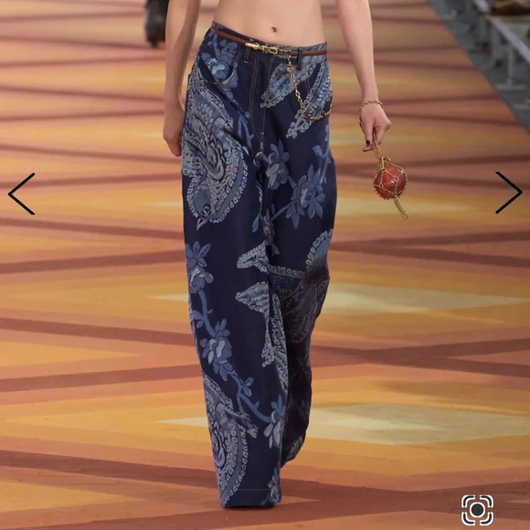 NWT Etro Paisley Jacquard Wide Leg Jeans - Picture 2 of 3